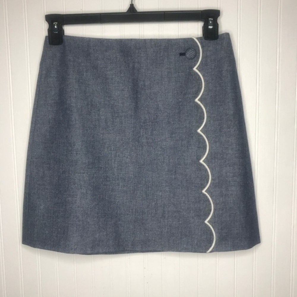 J. Crew Scalloped Chambray Skirt Size 4